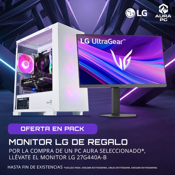 Aprovecha la oferta del monitor LG 27G440A-B al comprar un ordenador AURA seleccionado