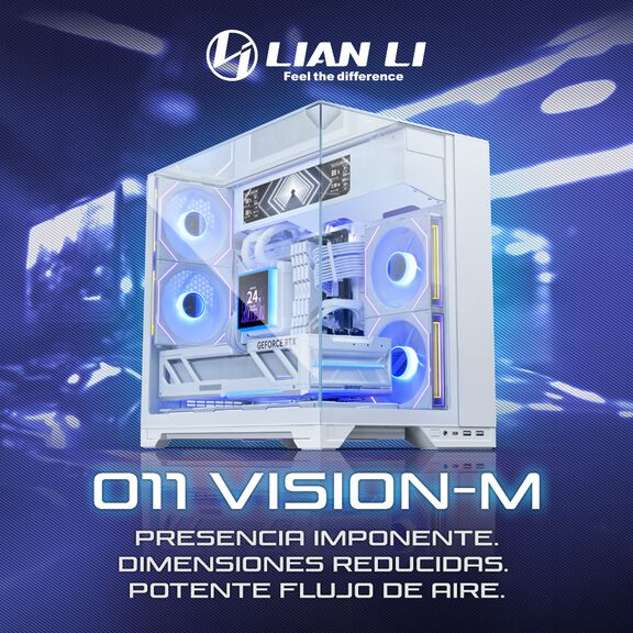 Conoce la nueva caja Micro-ATX Lian Li O11 Vision-M y el monitor port&aacute;til Lian Li de 9,2" para la O11 Vision-M