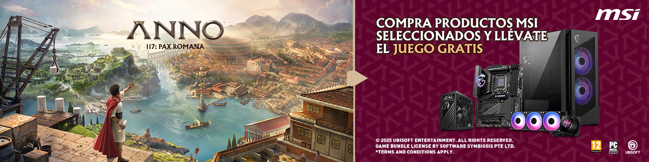 ¡Llévate un código para el juego Anno 117: Pax Romana con la compra de un producto MSI seleccionado!