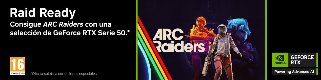 Compra una GeForce RTX Serie 50 seleccionada* y recibe ARC Raiders Deluxe Edition.