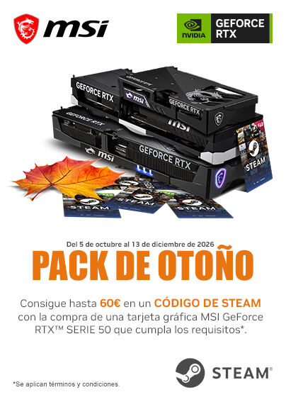 Consigue hasta 60 &euro; en c&oacute;digo de Steam al comprar una tarjeta gr&aacute;fica MSI seleccionada