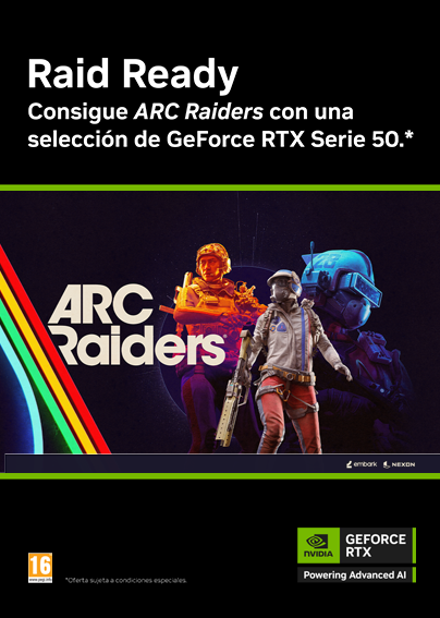 Consigue ARC Raiders con una selección de GeForce RTX Serie 50.