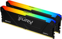 Kingston Kit 32GB (2 x 16GB) DDR4 3200MHz FURY Beast RGB Negro 1Rx8 CL16