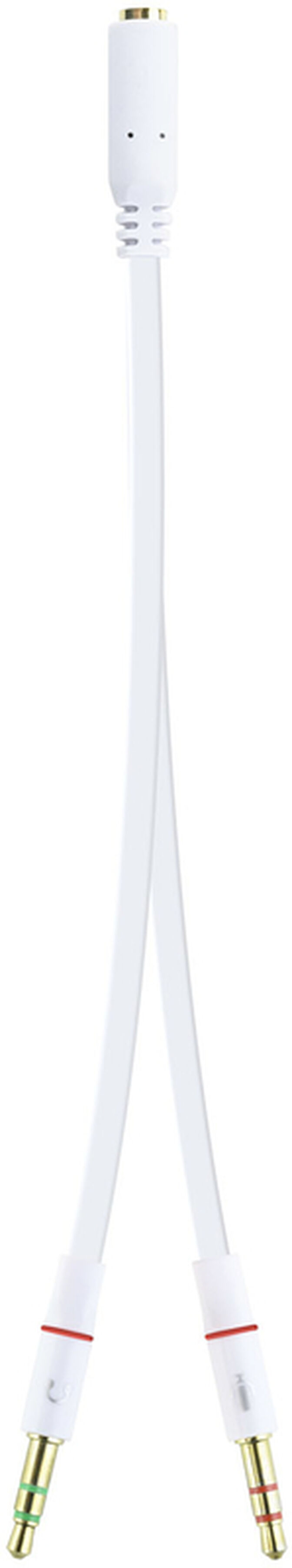 Cable de Divis&atilde;o Audio NanoCable Jack 3,5/F 3 PINOS - 2x Jack 3,5/M 4 PINOS 20 CM Blanco image number 1