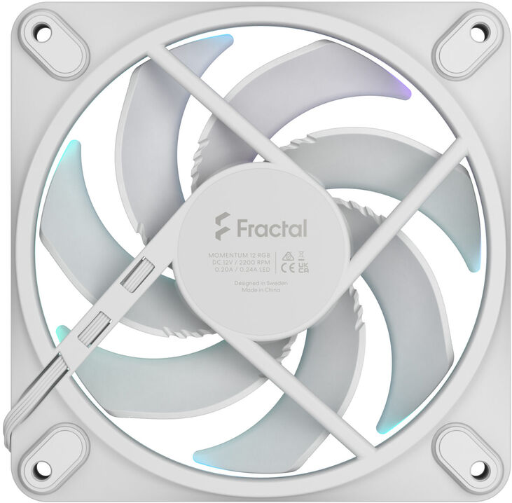 Ventilador Fractal Design Momentum 12 120mm 2200RPM 8 Pinos RGB Blanca image number 4