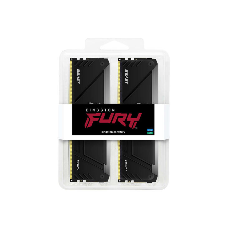 Kingston Kit 16GB (2 x 8GB) DDR4 3200MHz FURY Beast RGB 1R CL16 image number 2