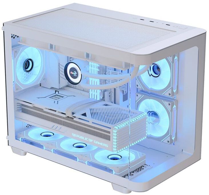Caja Micro-ATX Aerocool P300C ARGB Vidrio Templado Blanco image number 1