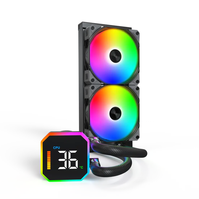 Water Cooler CPU Montech HyperFlow Digital 240mm Preto image number 0