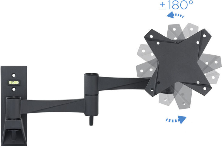 Soporte de Pared Tooq Tilt e GiRatónrio 3 Pivots 13" a 27" Max. 15kg Negro image number 2