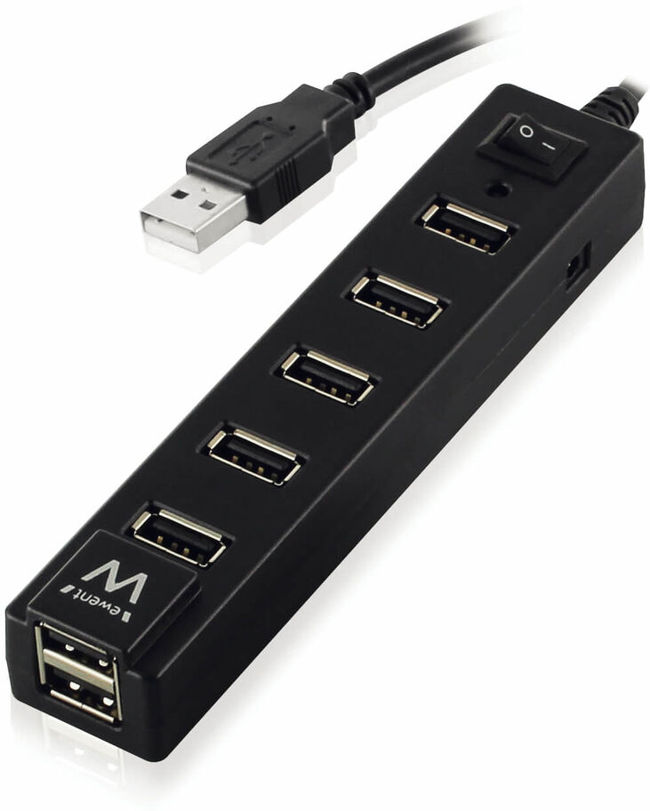 Hub USB Ewent 7 Portas USB 2.0 Botão On/Off image number 0