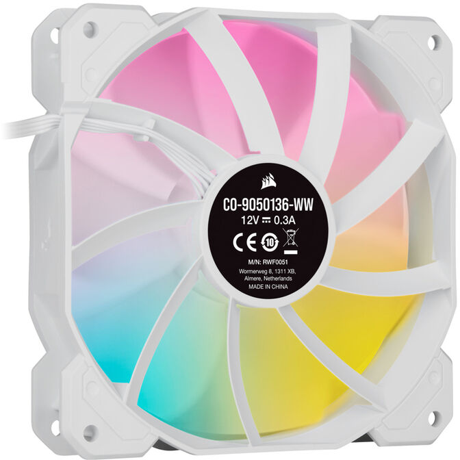 Ventilador Corsair iCUE SP120 RGB ELITE PWM Blanco 120MM image number 2