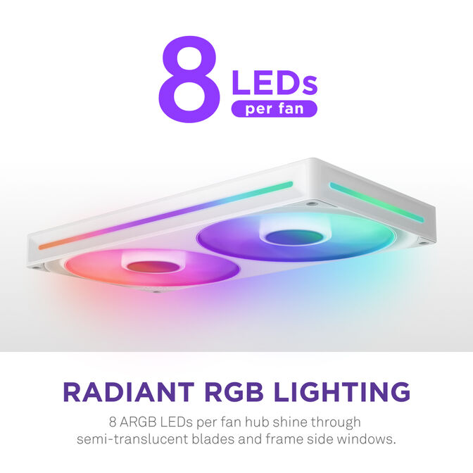 Ventilador NZXT F280 RGB Core Single-Frame Blancas - Duplo Vent&iacute;lador 140mm (280mm) image number 11