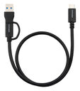 Cable USB 3.2 Gen2x2 Nanocable 60W 4K/60Hz USB-C+USB-A/M / USB-C/M 3 M image number null