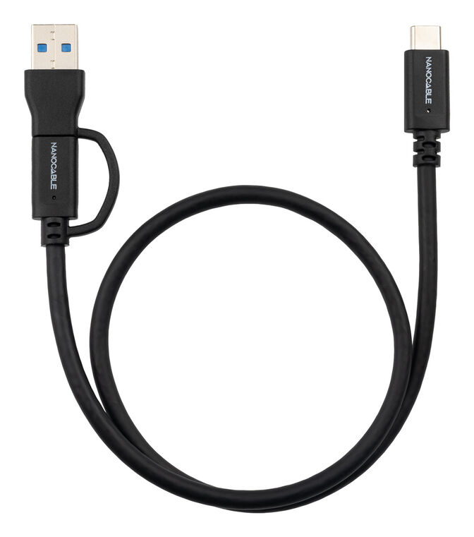 Cable USB 3.2 Gen2x2 Nanocable 60W 4K/60Hz USB-C+USB-A/M / USB-C/M 3 M image number 1