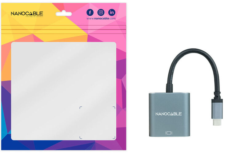 Adaptador NanoCable USB-C M para VGA F 10 CM Gris image number 3