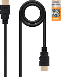 Cable HDMI V2.0 4K@60Hz 18Gbps / Ethernet NanoCable USB-A M/M 0.5 M Negro