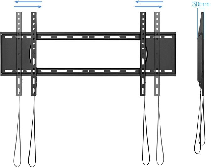 Soporte de Pared Tooq 43" a 90" Max. 80Kg Negro image number 1