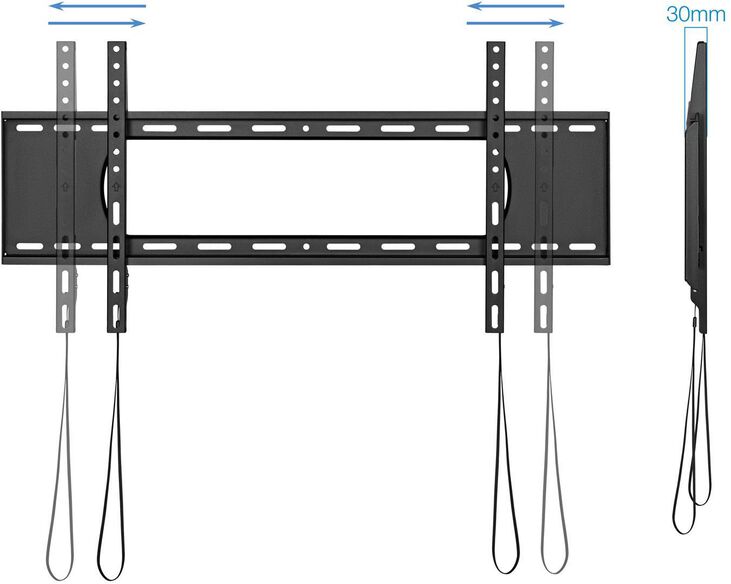 Soporte de Pared Tooq 43" a 90" Max. 80Kg Negro image number 1