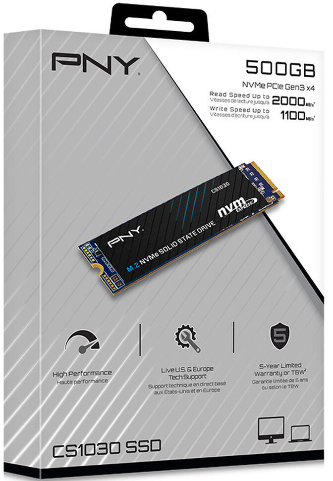 SSD PNY CS1030 500GB M.2 NVMe (2000/1100MB/s) image number 0