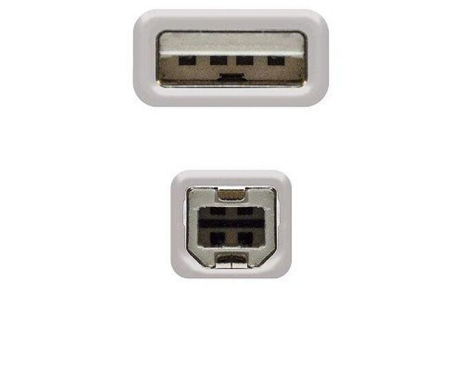 Cable USB 2.0 Nanocable USB-A/M para USB-B/M 1 M Bege image number 2