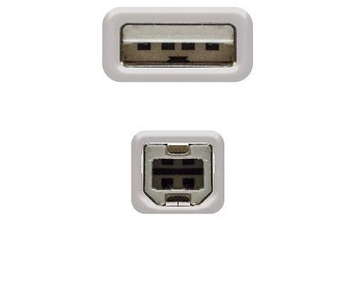 Cable USB 2.0 Nanocable USB-A/M para USB-B/M 1 M Bege image number 2
