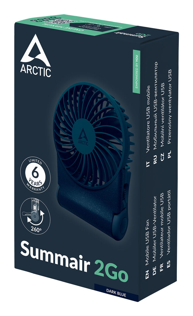 Ventilador Port&aacute;til Arctic Summair 2Go Recargable USB-C para Escritorio - Azul image number 7