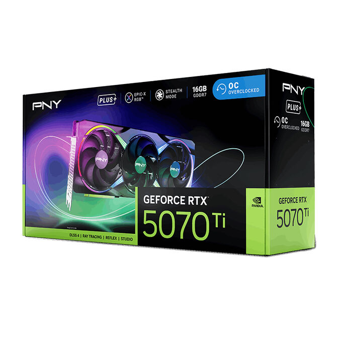 Tarjeta Gr&aacute;fica PNY GeForce&reg; RTX 5070 Ti Gaming RGB Triple Fan Plus OC 16GB GDDR7 DLSS4 image number 9