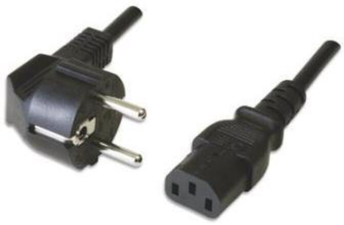 Cable de Alimentacion Ewent EC1902 Shuko Plug > IEC, Angled 90&deg;, 5m Negro image number 0