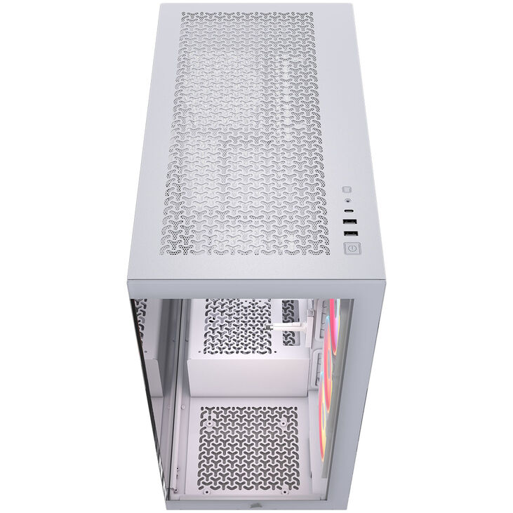 Torre E-ATX Corsair 3500X LXR Link RGB Blanco Cristal Templado image number 3