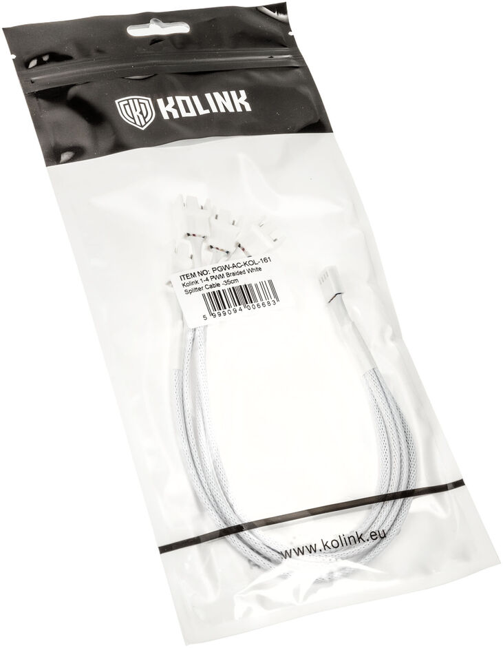 Cable Splitter Kolink 1-4 PWM Sleeved Blanco image number 2