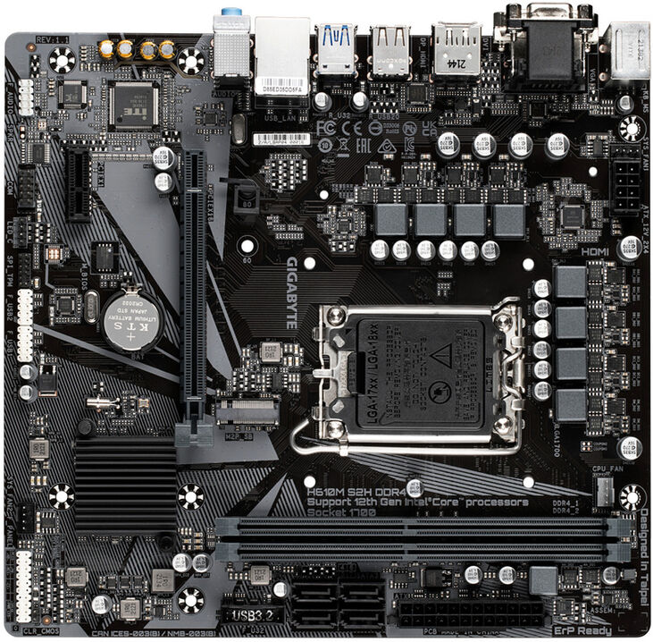 GIGABYTE H610M S2H DDR4 placa base Intel H610 Express LGA 1700 micro ATX image number 1
