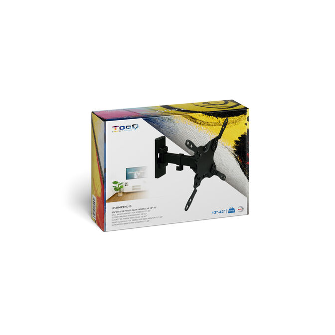 Soporte de Pared Tooq Tilt e GiRat&oacute;nrio 2 Pivots 13" a 42" 190mm Max. 20kg Negro image number 9