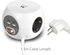 Regleta C&uacute;bica Ewent 3 Tomas c/Shuko + 2 USB-A + 2 USB-C 3.4A 1.5 M Blanco image number null