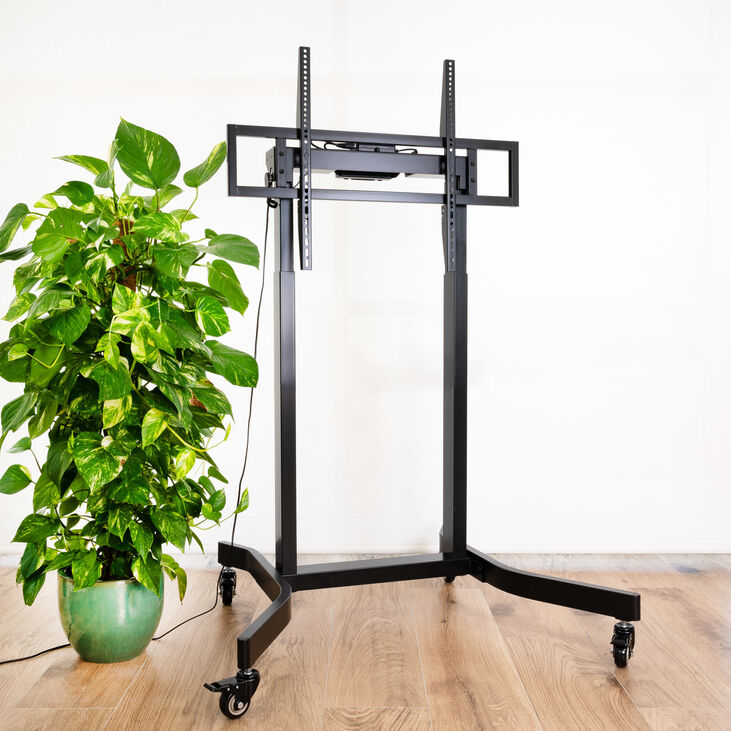 Soporte Móvil Tooq LUX con Ajuste Eléctrico de Altura 55" a 100" Máx. 120Kg Negro image number 1