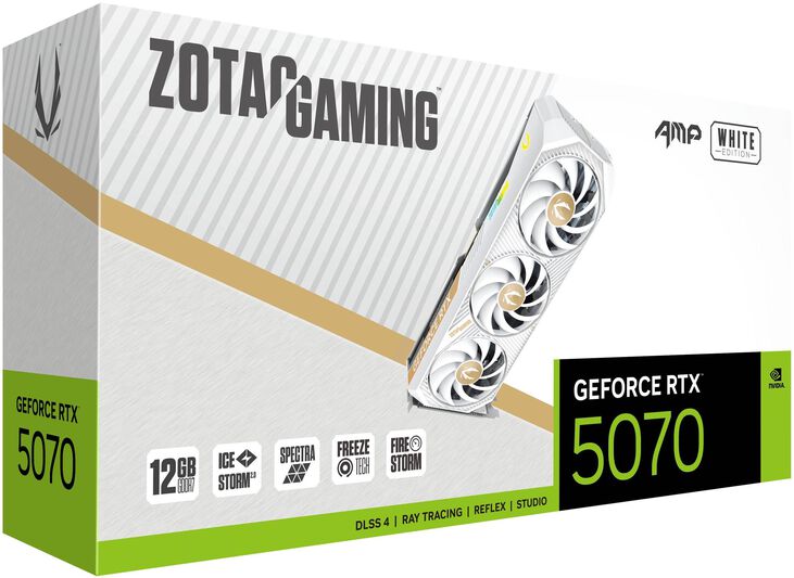 Tarjeta Gráfica ZOTAC GeForce® RTX 5070 Amp White12GB GDDR7 DLSS4 image number 6