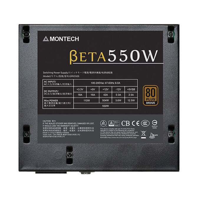 Fuente Montech Beta 550W 80 PLUS Bronze image number 5