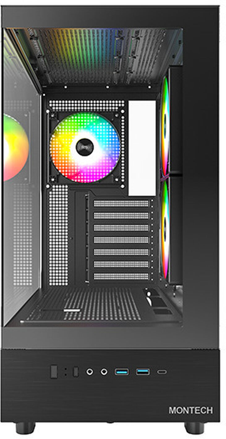 Caja ATX Montech XR RGB Vidrio Templado Negro image number 4