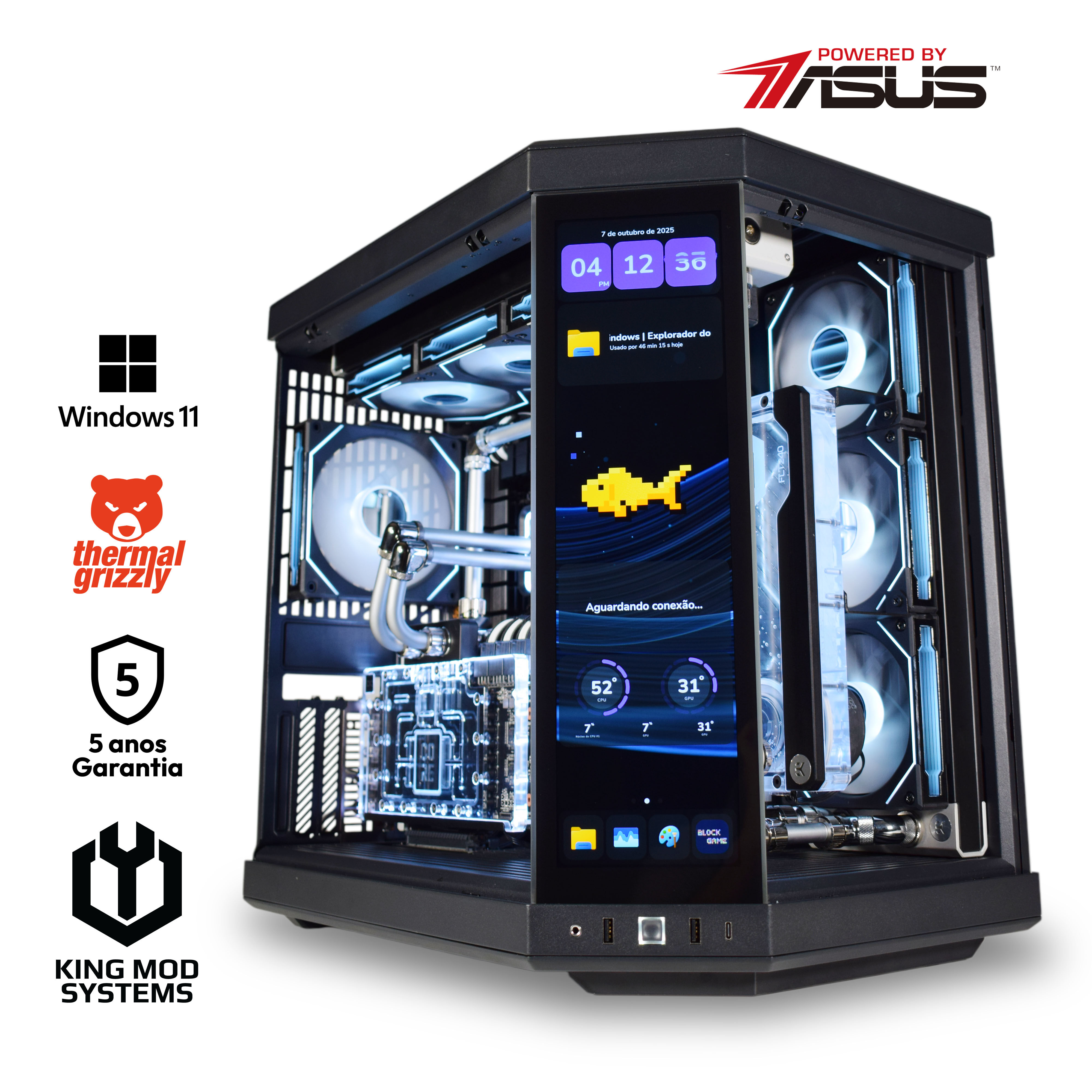 Ordenador King Mod Liquid-PC Ryzen 7 9800X3D 32GB DDR5 2TB RX 9070 XT WiFi W11