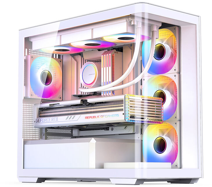 Caja Micro-ATX Jonsbo D300 Vidrio Templado Blanco image number 9