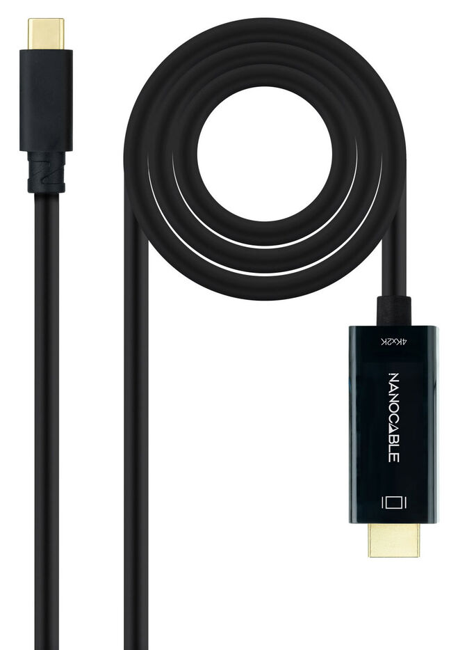 Cable Conversor NanoCable USB-C para HDMI 1.4 4K@30HZ 1.8 M Negro image number 0