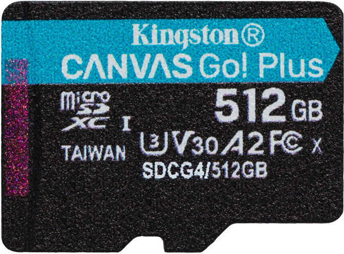Tarjeta de Memoria Kingston Canvas Go! Plus Gen4 200MB/s MicroSDXC UHS-I U3 V30 A2 512GB image number 1