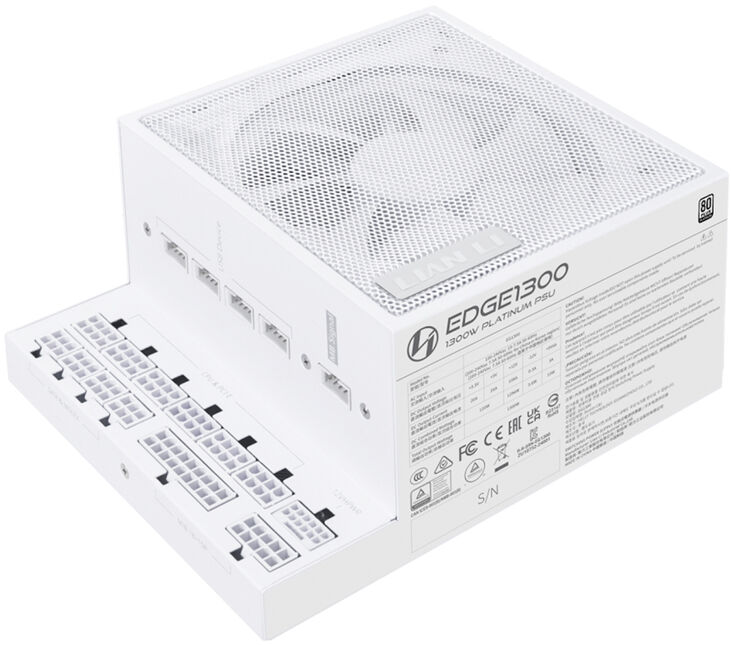 Fuente Modular Lian Li Edge 1300W 80+ Platinum Blanca image number 1