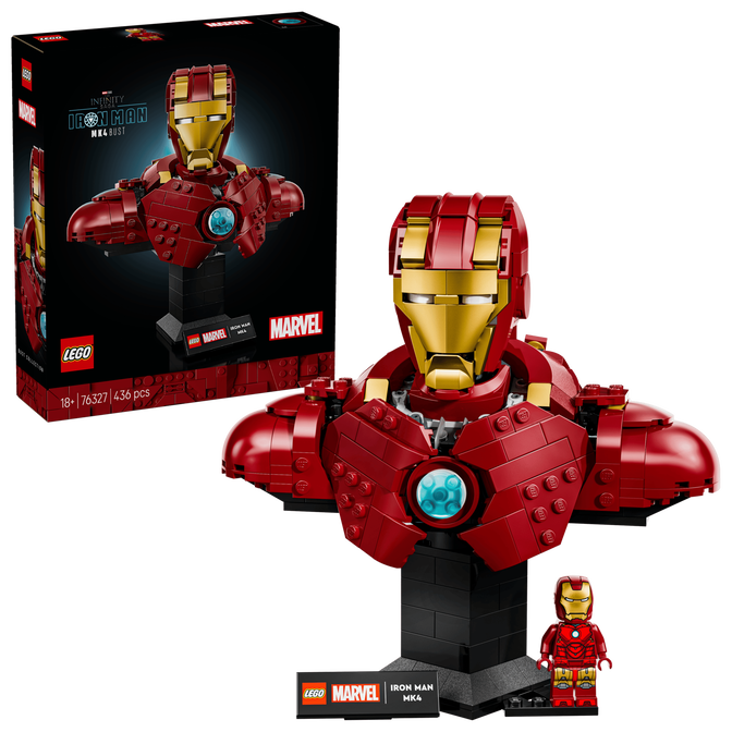 LEGO Marvel: Busto de Iron Man Mark 4, 436 Piezas (76327) image number 0