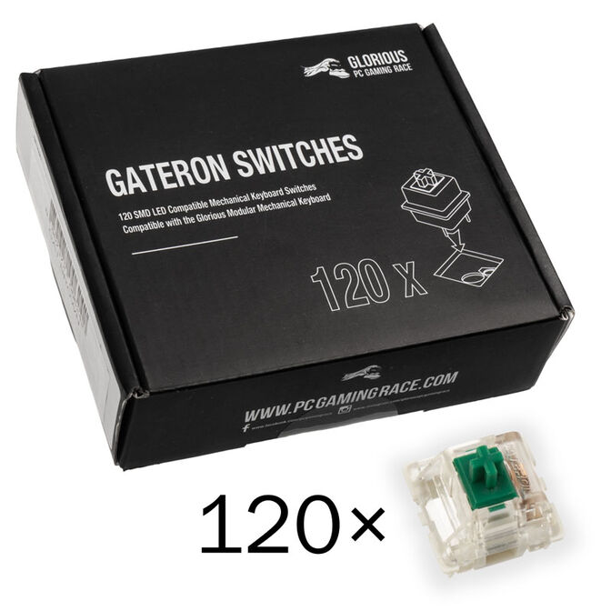 Pack 120 Switches Gateron MX Green para Glorious GMMK image number 0