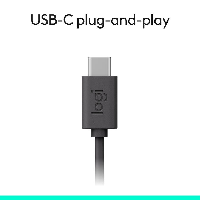 Headset Logitech H390 USB-C Preto image number 7