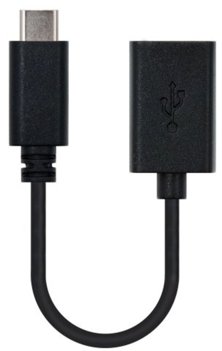 Cable USB 2.0 3A OTG Nanocable USB-C/M-A/F 15 CM Negro image number 1