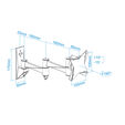Soporte de Pared Tooq Tilt e GiRat&oacute;nrio 3 Pivots 13" a 27" Max. 15kg Negro image number null