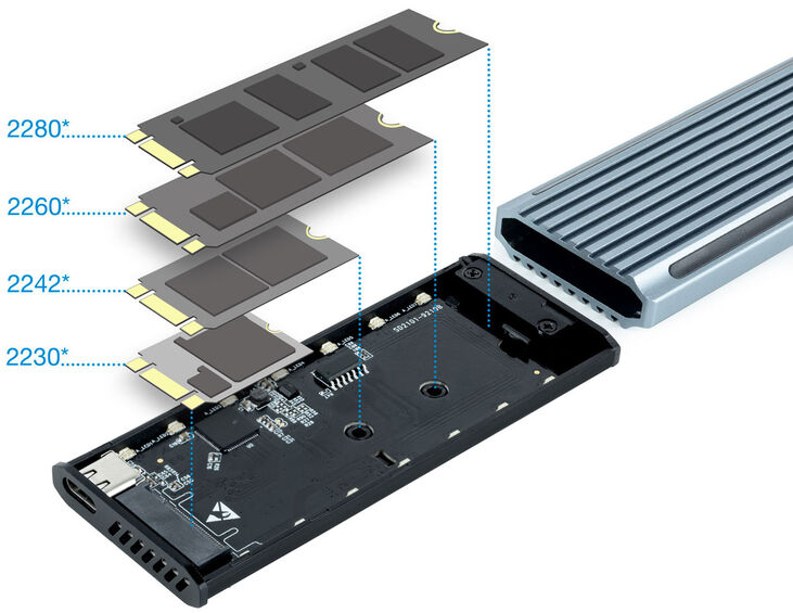 Caja Externa SSD Tooq M.2 NGFF/NVMe SSD - USB 3.1 Gen 2 USB-A RGB image number 3