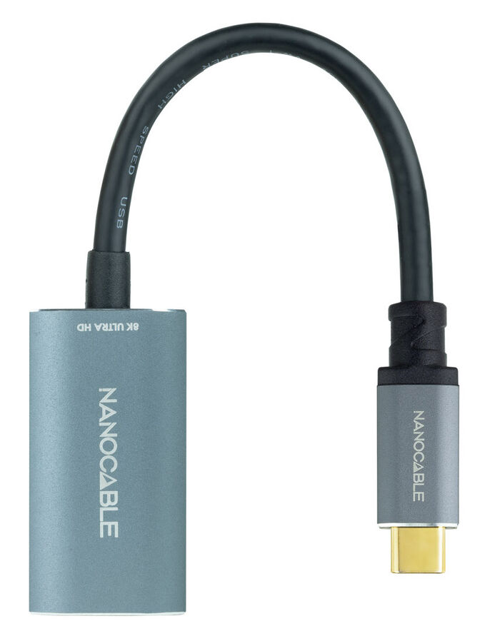 Adaptador NanoCable USB-C para DisplayPort 8K 15 CM Alum&iacute;nio image number 0