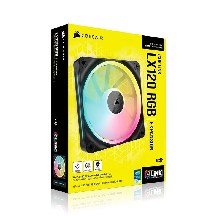 Ventoinha Corsair iCUE Link LX120 RGB PWM Preta 120mm image number 6